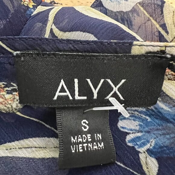 Alyx Womens Floral Two Piece Short Sleeve Top Navy/Multi Size Small - Picture 7 of 8